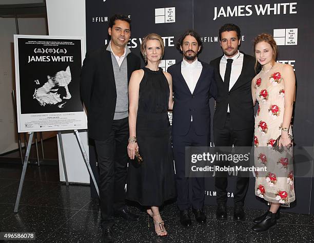 Rajendra Roy, Cynthia Nixon, Josh Mond, Christopher Abbott and Makenzie Leigh attend Opening Night Of MOMA's Eighth Annual Contenders Featuring The...