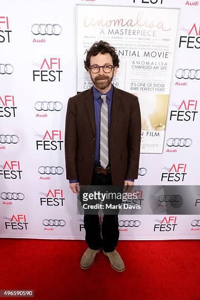 Writer/director/producer Charlie Kaufman attends the screening and Q&A for the Paramount Pictures film 'Anomalisa' at the Egyptian Theater on...