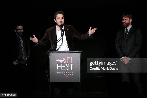 Writer/director/producer Charlie Kaufman, director/producer Duke Johnson and Associate Director of Programming at AFI FEST Lane Kneedler speak...