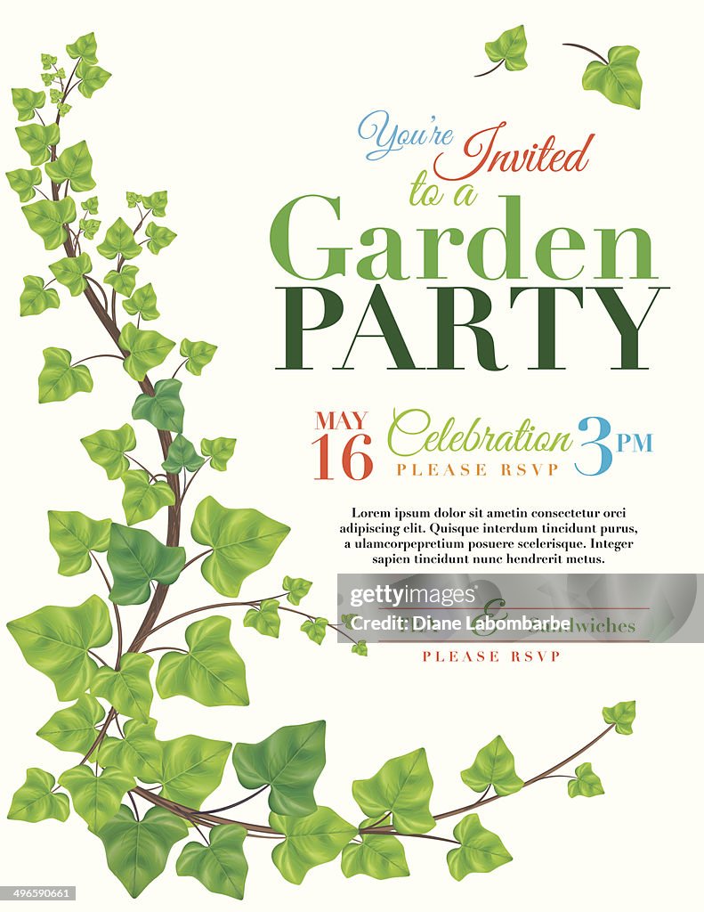 Ivy Garden Party Invitation Template