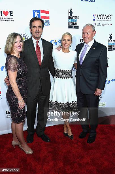 Deanie Dempsey, co-founders of the Bob Woodruff Foundation Bob Woodruff and Lee Woodruff, and Army General Martin E. Dempsey attend the New York...