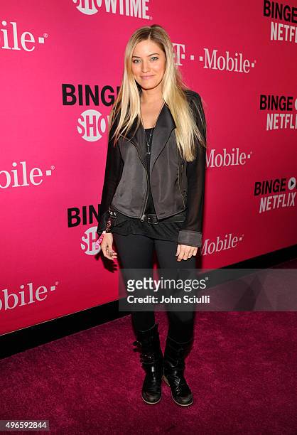 Comedian iJustine attends T-Mobile Un-carrier X Launch Celebration at The Shrine Auditorium on November 10, 2015 in Los Angeles, California.