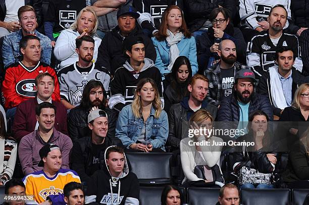 Keir O'Donnell and his fellow cast members of the TV series, Fargo watch the game between the Los Angeles Kings and the Arizona Coyotes on November...
