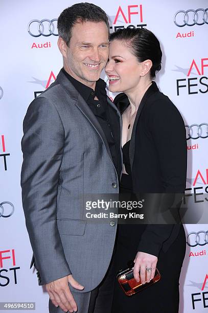 Actor Stephen Moyer and actress Anna Paquin attend the AFI FEST 2015 Presented By Audi Centerpiece Gala Premiere Of Columbia Pictures' 'Concussion'...