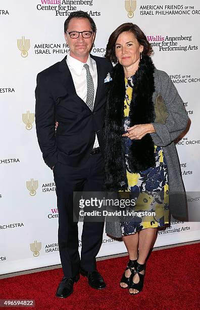 Actor Joshua Malina and wife Melissa Merwin attend the "Duet Gala" hosted by American Friends of the Israel Philharmonic Orchestra at the Wallis...