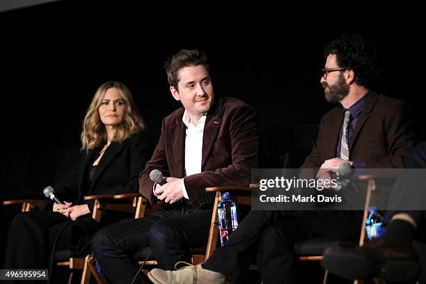 Actress Jennifer Jason Leigh, director/producer Duke Johnson and writer/director/producer Charlie Kaufman attend the screening and Q&A for the...