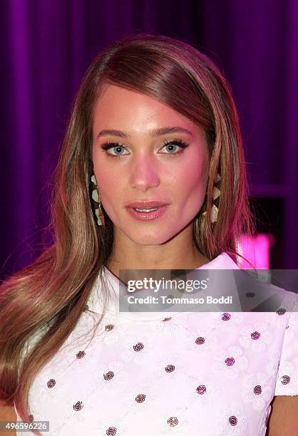 Model Hannah Davis attends T-Mobile Un-carrier X Launch Celebration at The Shrine Auditorium on November 10, 2015 in Los Angeles, California.