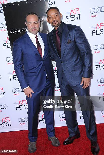 Writer/director Peter Landesman and actor Will Smith attend the AFI FEST 2015 Presented By Audi Centerpiece Gala Premiere Of Columbia Pictures'...