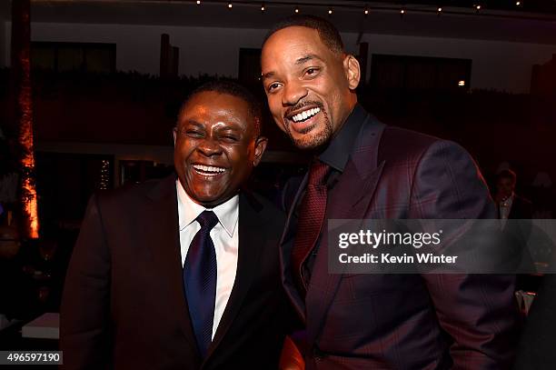 Dr. Bennet Omalu and actor Will Smith attend the after party for the Centerpiece Gala Premiere of Columbia Pictures' "Concussion" during AFI FEST...