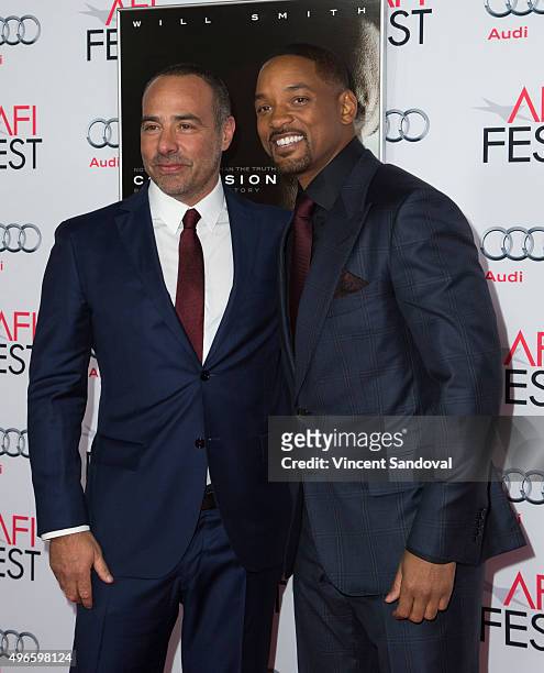 Director Peter Landesman and actor Will Smith attend AFI FEST 2015 presented by Audi Centerpiece Gala Premiere of Columbia Pictures' "Concussion" at...