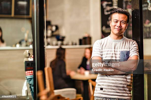 small cafe business owner in hong kong - retail store opening stock pictures, royalty-free photos & images