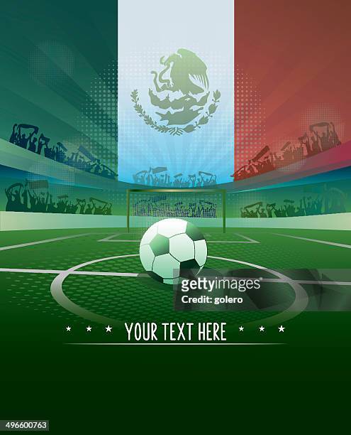 mexico soccer background - international match stock illustrations