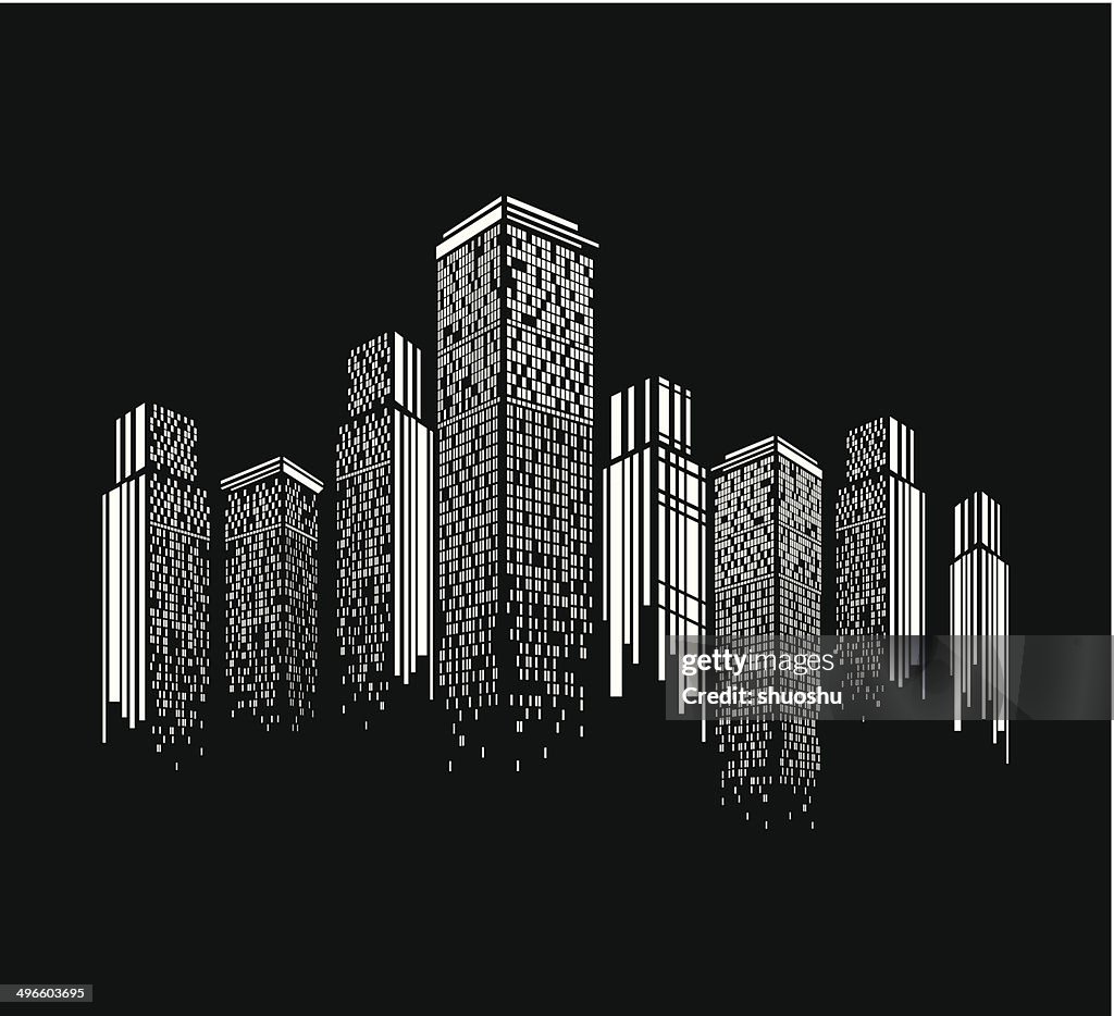 Abstrait noir et blanc bâtiment moderne motif de fond