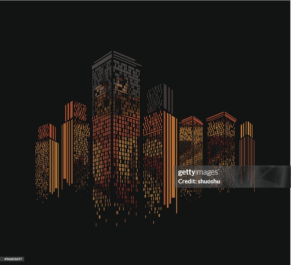 Abstract Colorful Modern Building Pattern Background High-Res Vector ...