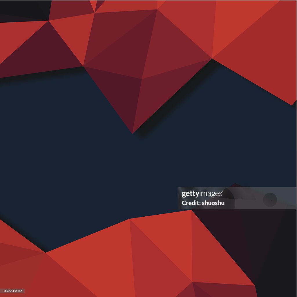 Abstract Red 3d Triangle Pattern With Blue Background High-Res Vector ...