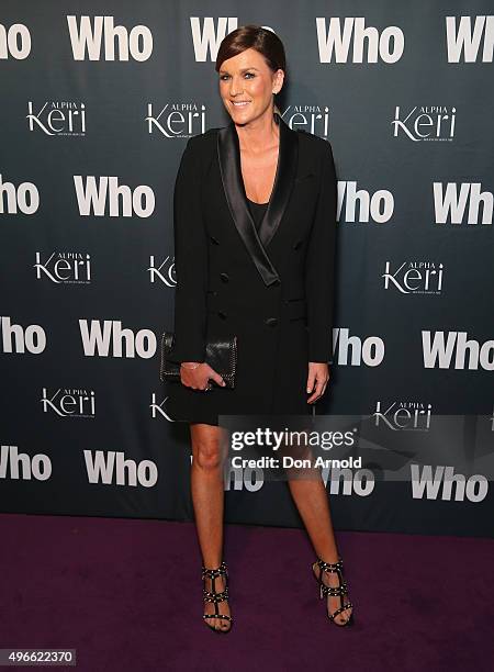 Kylie Gillies arrives ahead of WHO Australia's Most Intriguing People 2015 party at Ananas on November 11, 2015 in Sydney, Australia.