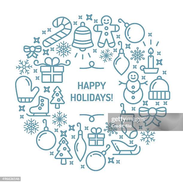 happy holidays - gingerbread man white background stock illustrations