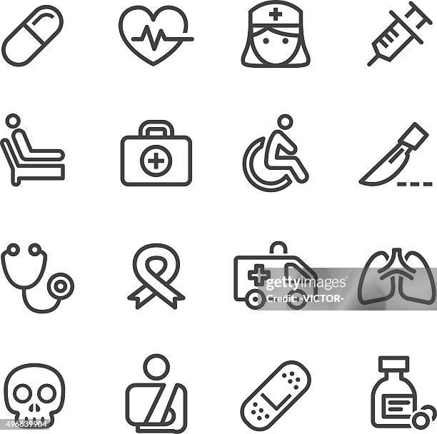 ilustraciones, imágenes clip art, dibujos animados e iconos de stock de iconos médicos-line - técnico en urgencias médicas