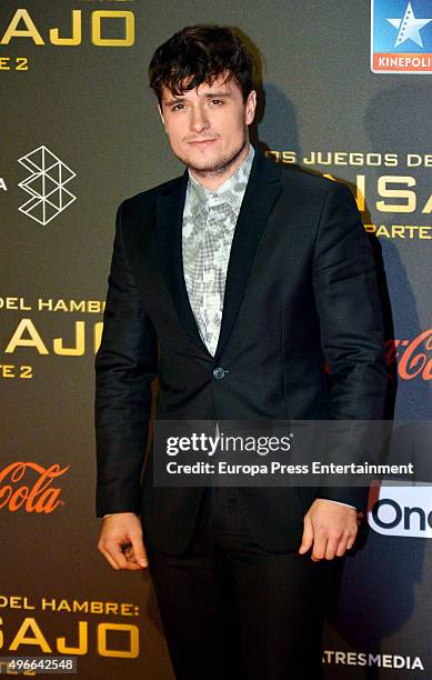 Josh Hutcherson attends 'The Hunger Games: Mockingjay Part 2' premiere at Kinepolis cinema on November 10, 2015 in Madrid, Spain.