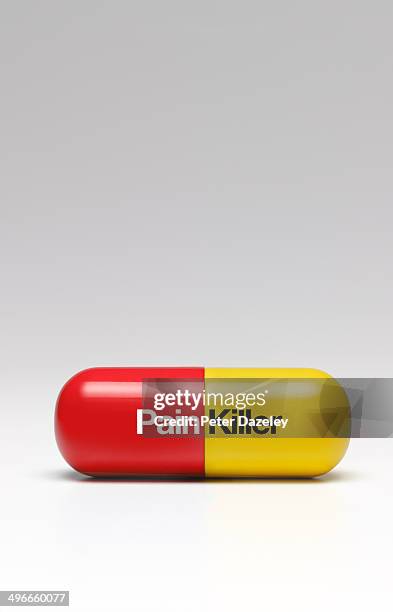 pain killer/relief capsule - prescription drugs dangers stock pictures, royalty-free photos & images
