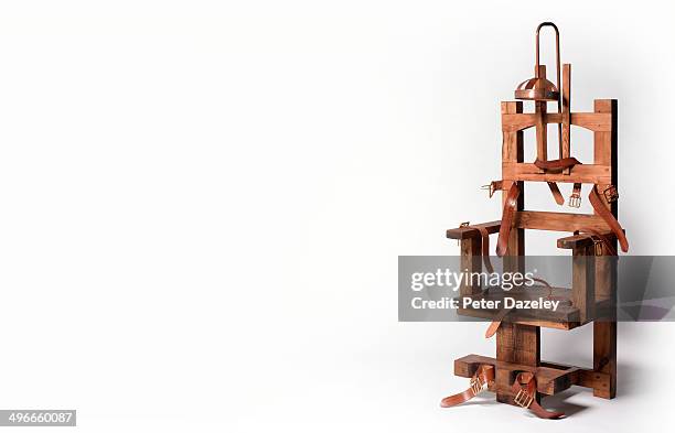 electric chair with copy space - death sentence stock pictures, royalty-free photos & images