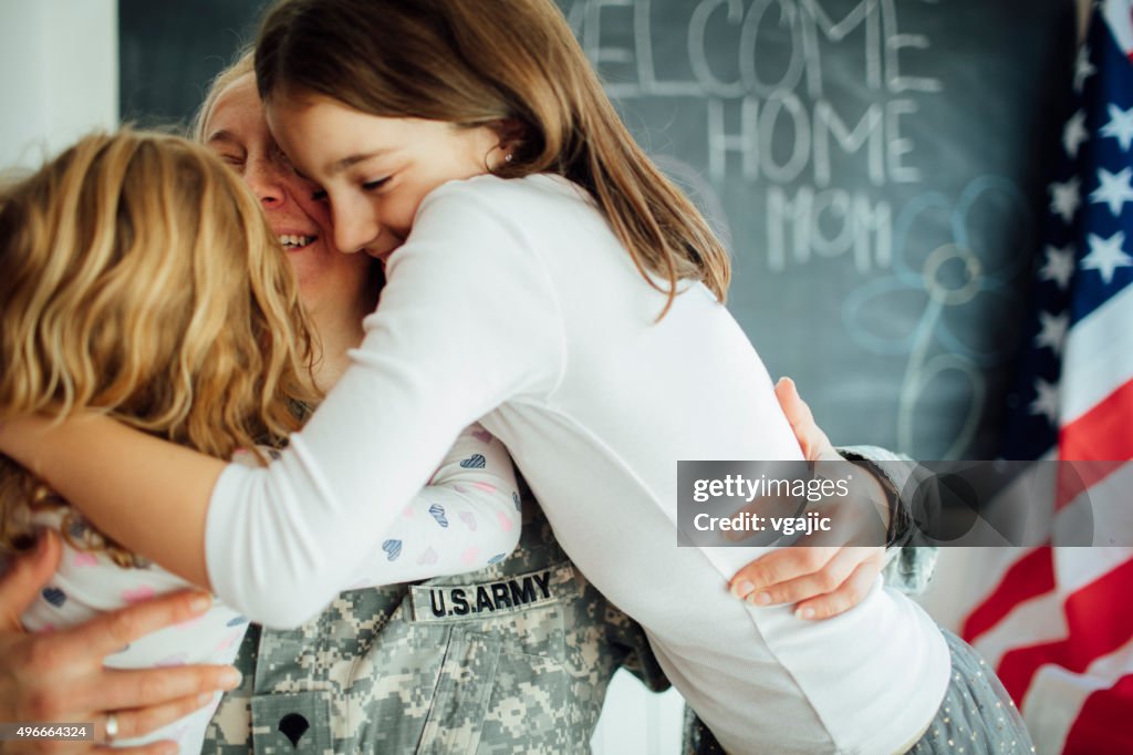 Military Mom is back home.