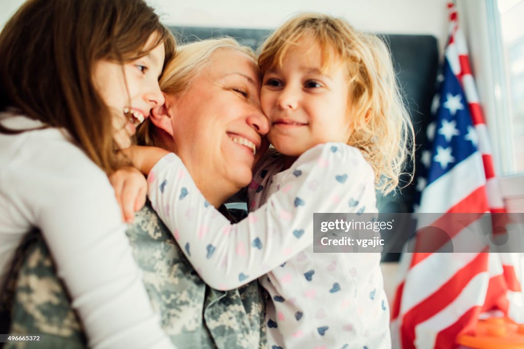 Military Mom is back home.