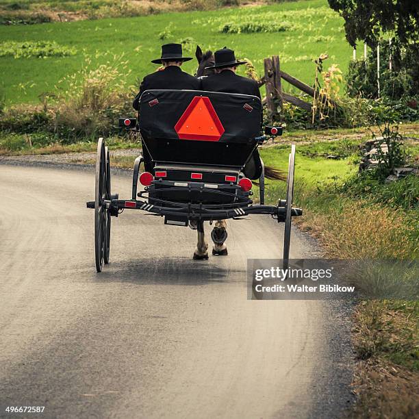 dutch country - amish man stock-fotos und bilder