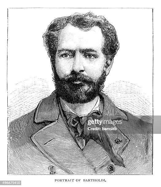 frederic auguste bartholdi - sculptor stock illustrations