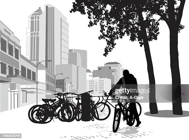 easy parking - bike rack stock illustrations