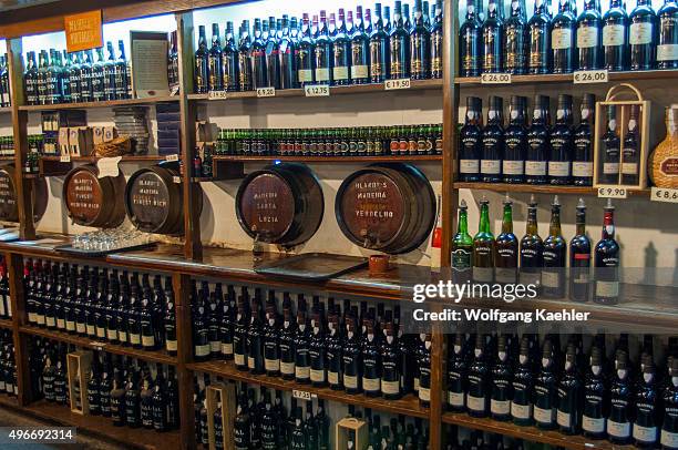 Wine tasting room of a winery in the city of Funchal on the Portuguese island of Madeira.