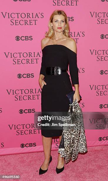Model Daniela Pestova attends the 2015 Victoria's Secret Fashion Show pink carpet arrivals at Lexington Armory on November 10, 2015 in New York City.