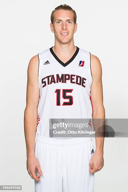 Singler 15 poses for a photograph during the Idaho Stampede's Media Day on November 10, 2015 at Peppershock Media in Nampa, Idaho. NOTE TO USER: User...