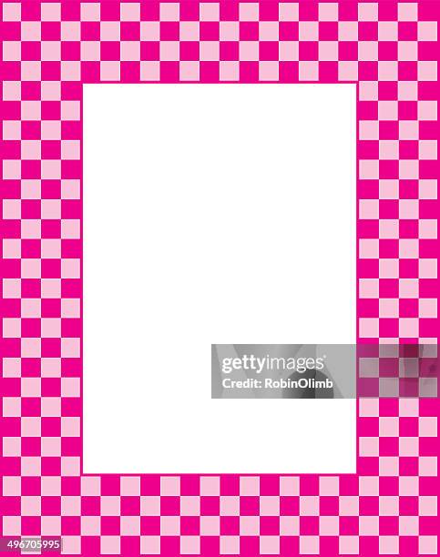 pink und warmes rosa karierte frame - knallrosa stock-grafiken, -clipart, -cartoons und -symbole