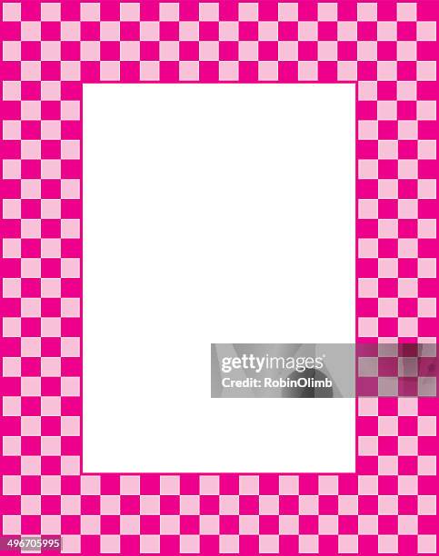 pink and hot pink checkered frame - hot pink stock illustrations