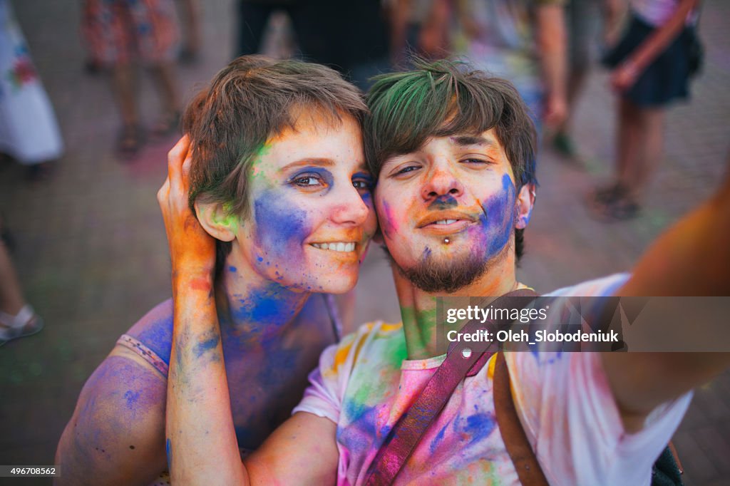 Couple make selfie