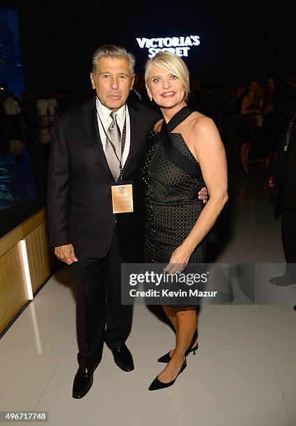 Ed Razek and President and CEO of Victoria's Secret Sharen Jester Turney attend the 2015 Victoria's Secret Fashion Show at Lexington Armory on...