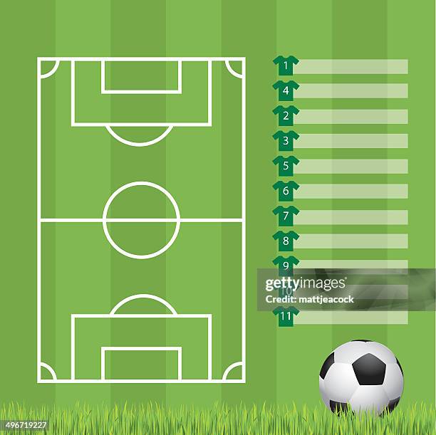 football formation template - line up stock illustrations