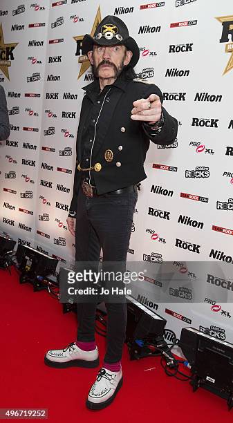 Lemmy of Motorhead attends the Classic Rock Roll of Honour at The Roundhouse on November 11, 2015 in London, England.