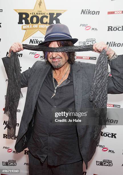 Phil Campbell of Motorhead attends the Classic Rock Roll of Honour at The Roundhouse on November 11, 2015 in London, England.