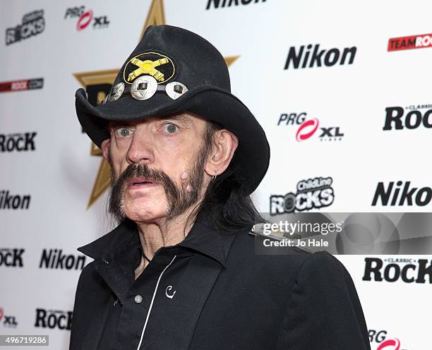 Lemmy of Motorhead attends the Classic Rock Roll of Honour at The Roundhouse on November 11, 2015 in London, England.