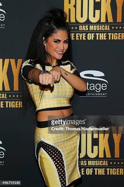 Mia Gray attends the black carpet prior to the premiere of the musical 'ROCKY - The Musical' at Stage Palladium Theater on November 11, 2015 in...