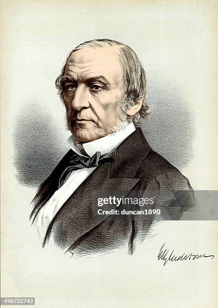 william ewart gladstone - william ewart gladstone stock illustrations