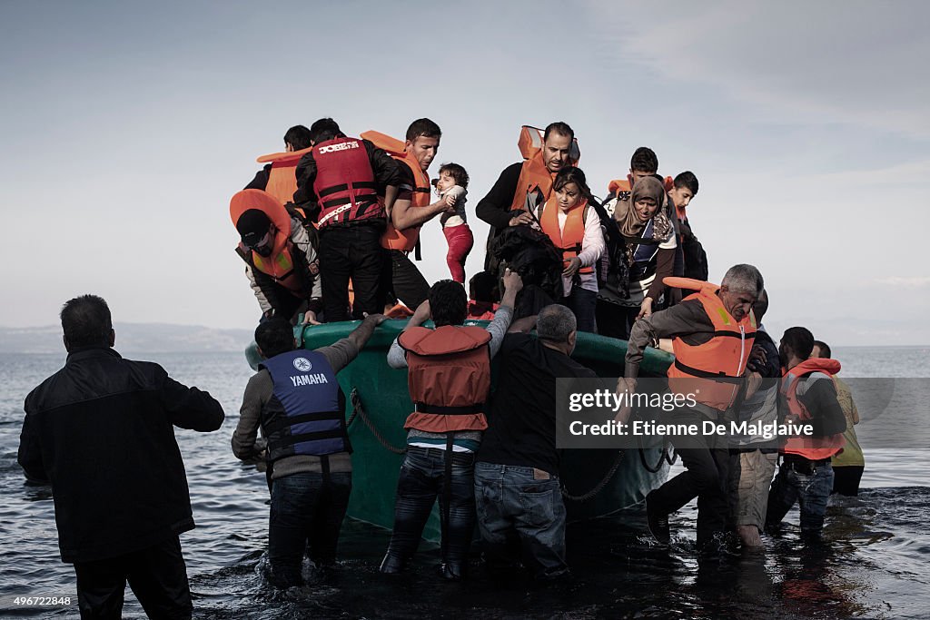 Migrant Continue To Arrive On Greek Island Of Lesbos