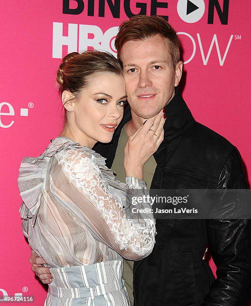 Actress Jaime King and husband Kyle Newman attend the T-Mobile Un-carrier X launch at The Shrine Auditorium on November 10, 2015 in Los Angeles,...