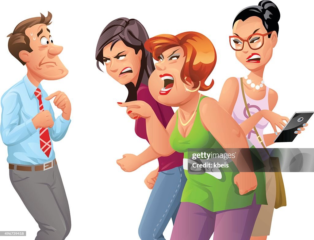 Angry Women Yelling At Man