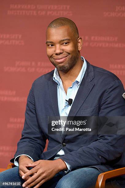 Author Ta-Nehisi Coates speaks at the Harvard University John F. Kennedy School of Government John F. Kennedy Jr. Forum Institute of Politics...