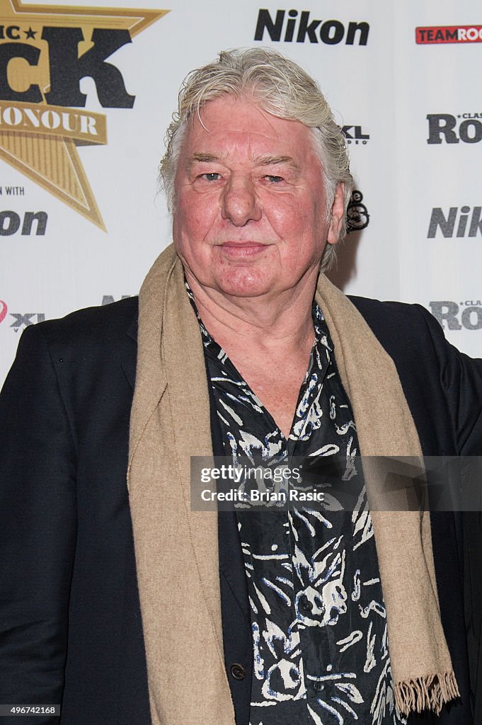Mick Ralphs Backstage Mick Ralphs attends the Classic Rock Roll of Honour at The Roundhouse ...