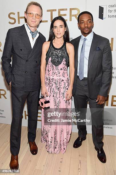 Writer/director Paul Bettany and actors Anthony Mackie and Jennifer Connelly attends the "Shelter" New York Premiere at The Whitney Museum of...