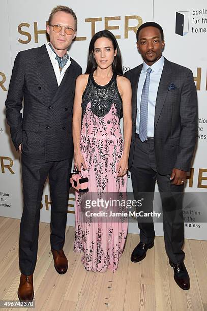Writer/director Paul Bettany and actors Anthony Mackie and Jennifer Connelly attends the "Shelter" New York Premiere at The Whitney Museum of...
